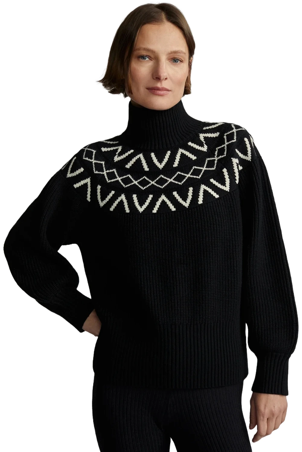 Varley Marcie Fairisle Yoke Knit Pullover Sweater